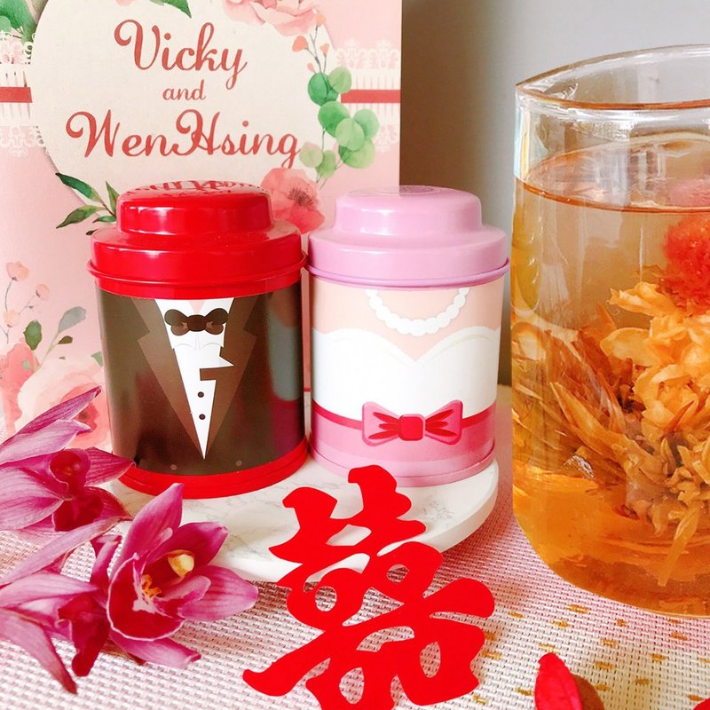 【婚礼小物】【开花茶】工艺花茶_会开花的茶_1入小巧罐装 - 茶 - 新鲜食材 多色