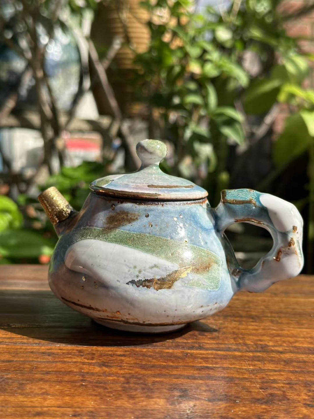 手工制作-开片系列-山水志鎏金野壶-约180cc - 茶具/茶杯 - 陶 