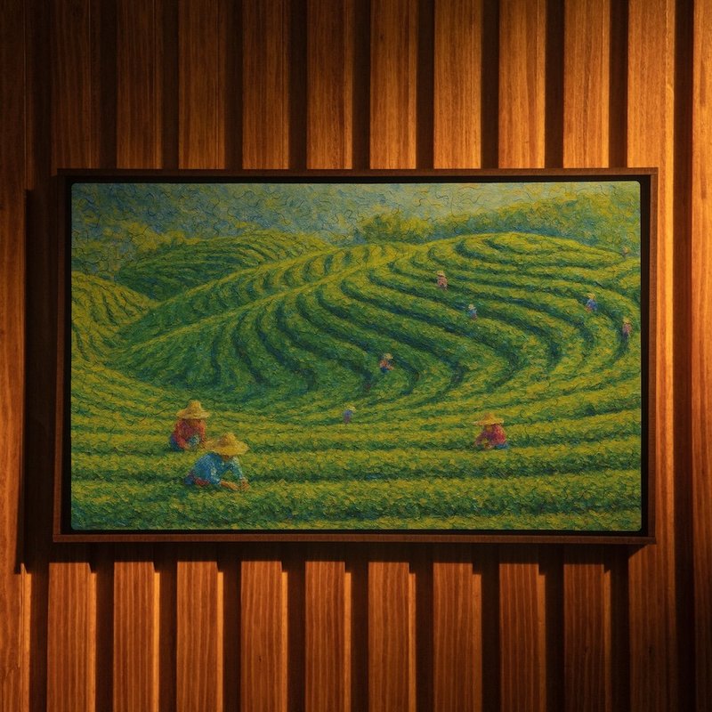 富饶台湾-山岚茶谷【壁虎拼图】 - 摆饰 - 木头 绿色