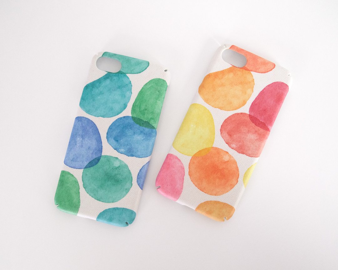 水彩气泡 iPhone 壳手机壳 เคสไอโฟนสีน้ำ - 手机壳/手机套 - 塑料 多色