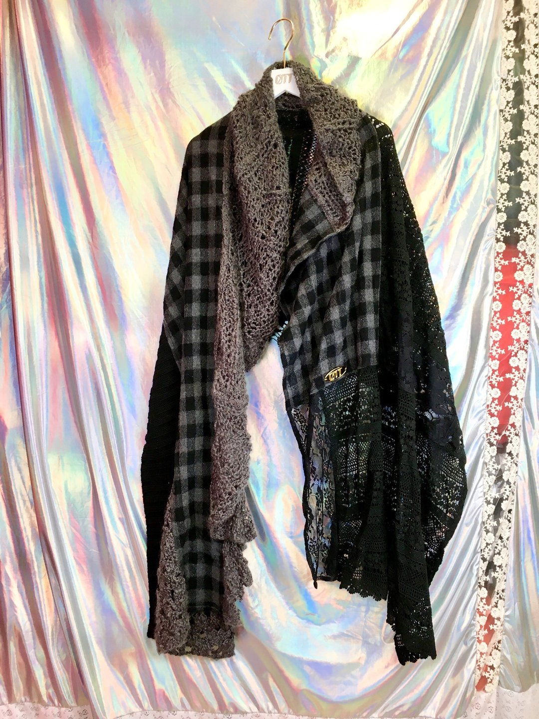 *只此1件*手工编织 颈巾 围巾 披肩 Scarf Shawl - 围巾/披肩 - 羊毛 黑色