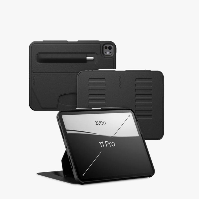 ZUGU iPad case超薄防震保护壳 - pro 11寸经典黑(M4) - 平板/电脑保护壳 - 人造皮革 黑色