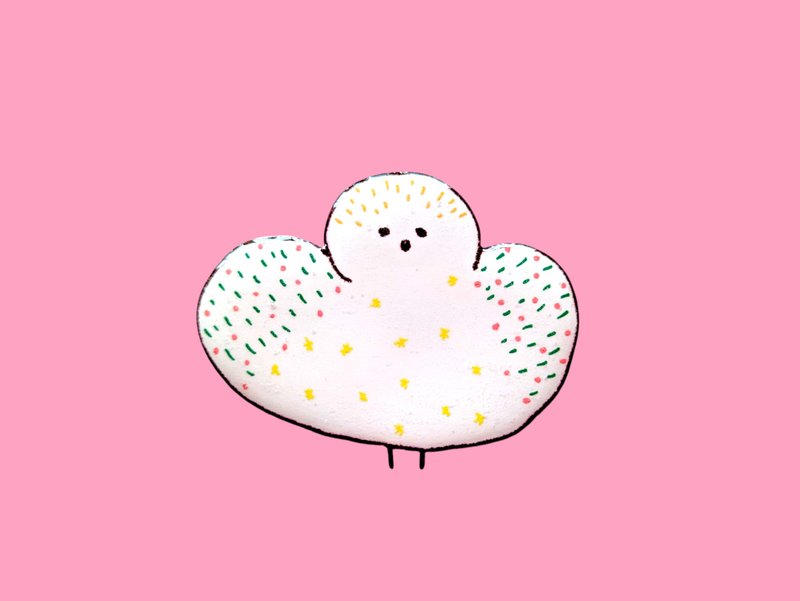 雪鸲胸针 - 胸针 - 其他材质 粉红色