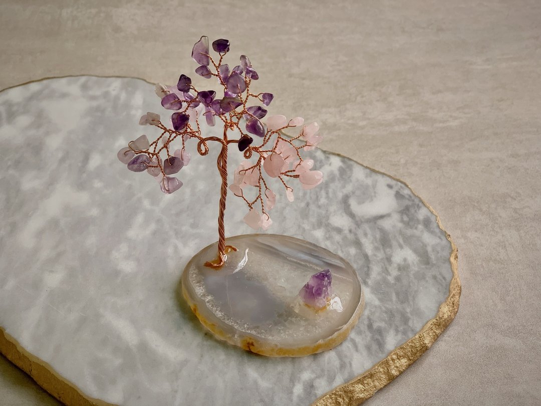 娜莲诺 顺润之石 粉紫水晶树【能量水晶守护者】 - 摆饰 - 水晶 紫色