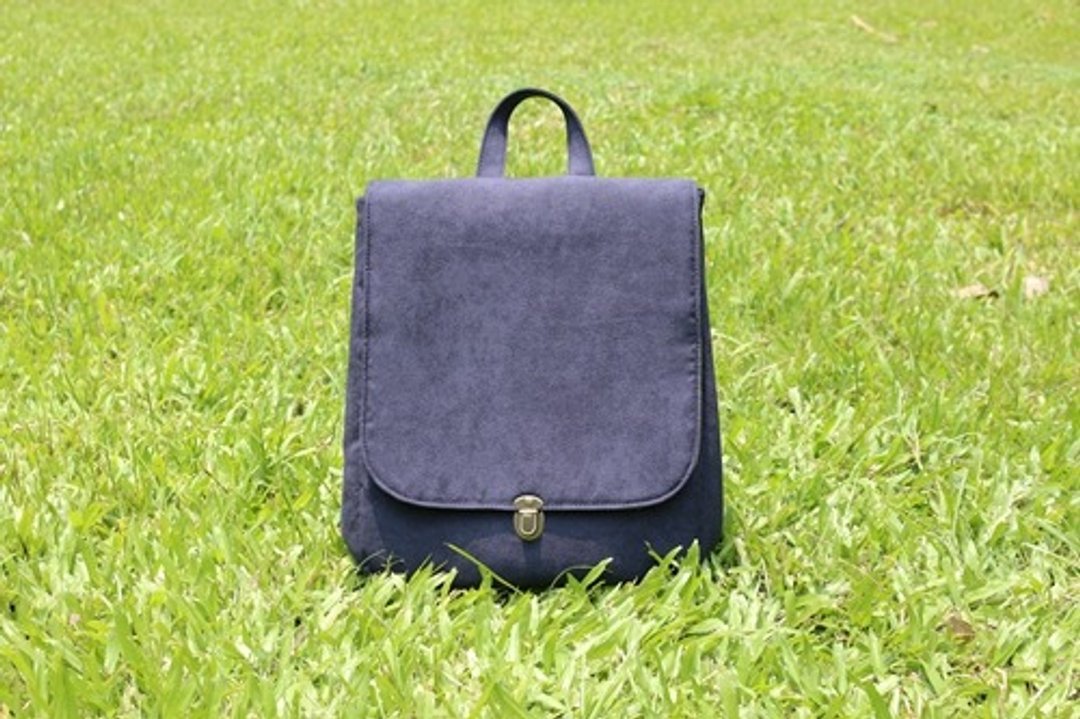 Chez。福利品 - 后背小姐 - 深邃蓝 x 柠檬黄 - 后背包/双肩包 - 聚酯纤维 蓝色