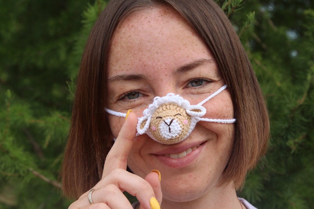 Sheep gifts nose warmer. Fun interesting gifts. - 其他 - 棉 金色