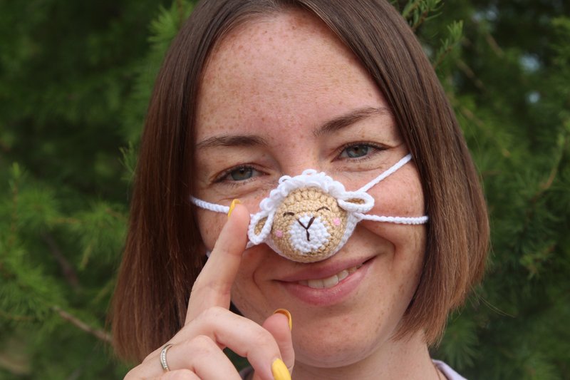 Sheep gifts nose warmer. Fun interesting gifts. - 其他 - 棉．麻 金色