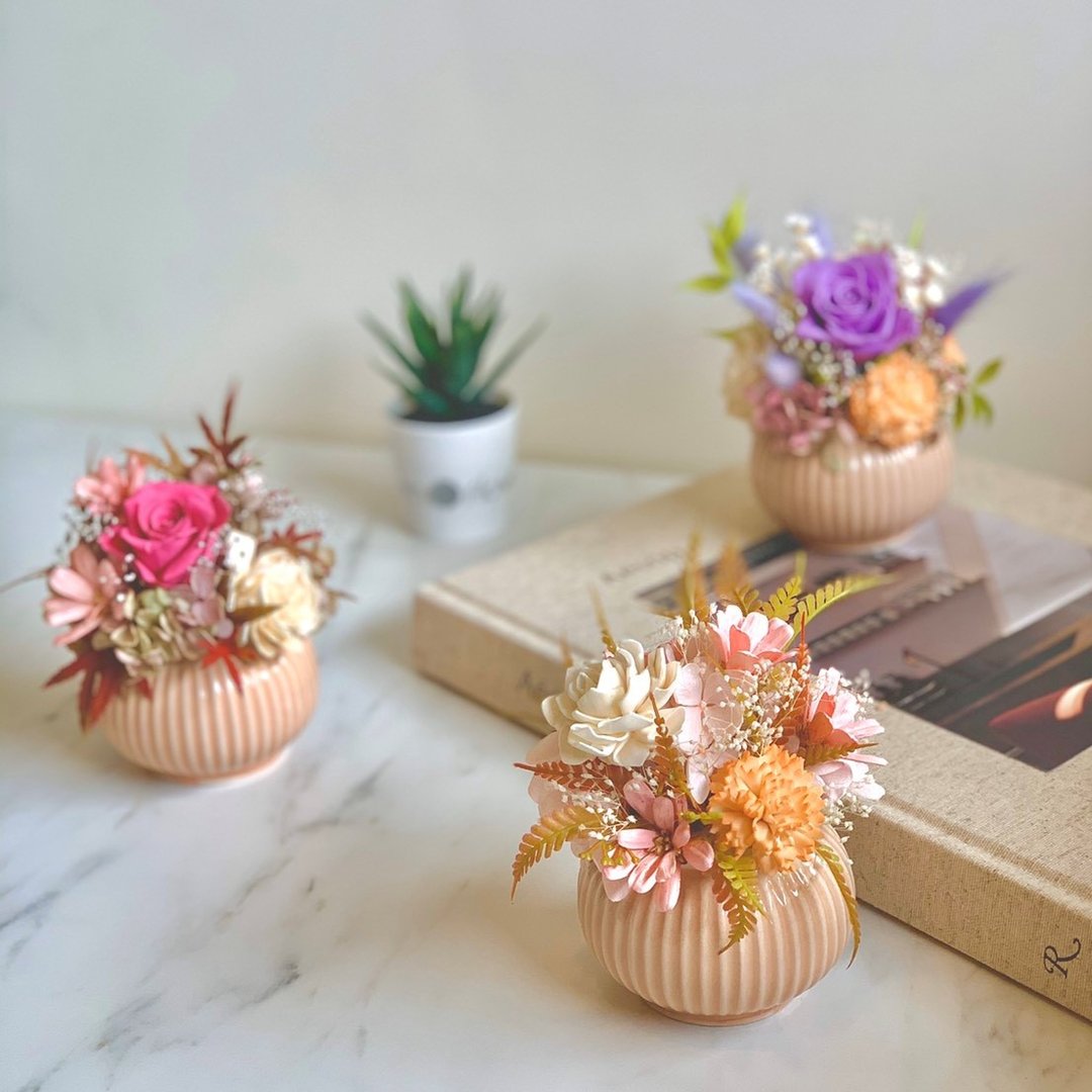 Aroma decoration 香薰摆件 - 干燥花/捧花 - 陶 粉红色