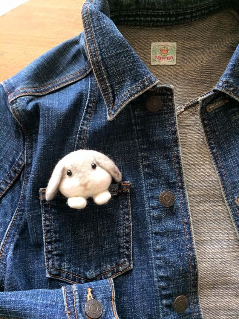 一起去旅行   兔兔胸针 - 胸针 - 羊毛 