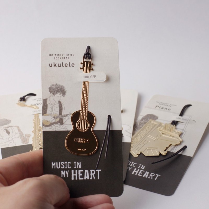 bookfriends 18K金音乐造型书签-乌克丽丽,BZC21707 - 书签 - 其他金属 金色