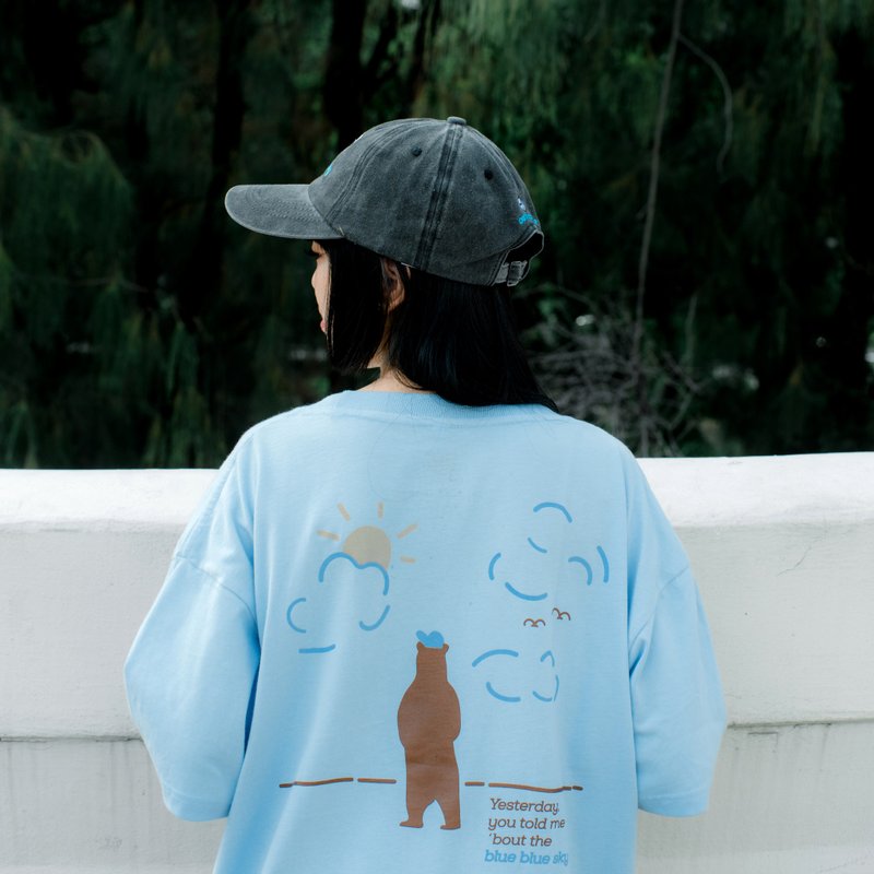 Ouranophile，变色T恤 (蓝天) - 中性连帽卫衣/T 恤 - 棉．麻 蓝色