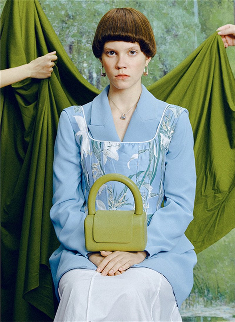 绿色 经典TOTO 秀场款大牌感迷你造型小方包 肩背手提口红收纳包 - 侧背包/斜挎包 - 真皮 绿色