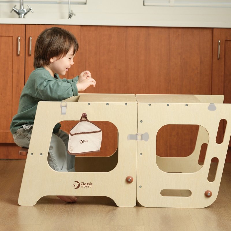 巧变多功能学习桌椅塔【3合1 多功能益智桌椅 适合3岁以上】 - 儿童家具 - 木头 多色