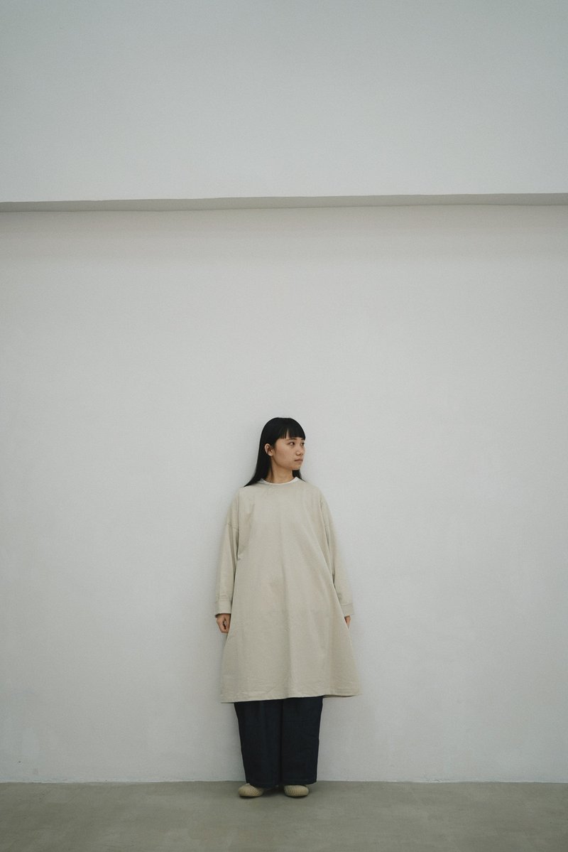 Basic op-杏 - 洋装/连衣裙 - 棉．麻 多色