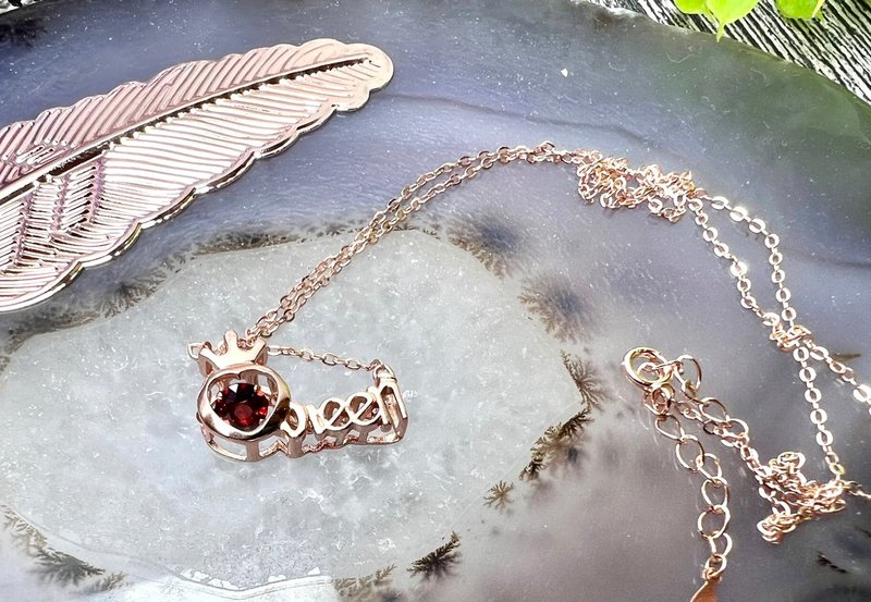 【莫名奇妙杂货店】Queen 灵动红石榴 S925项链 - 项链 - 宝石 红色
