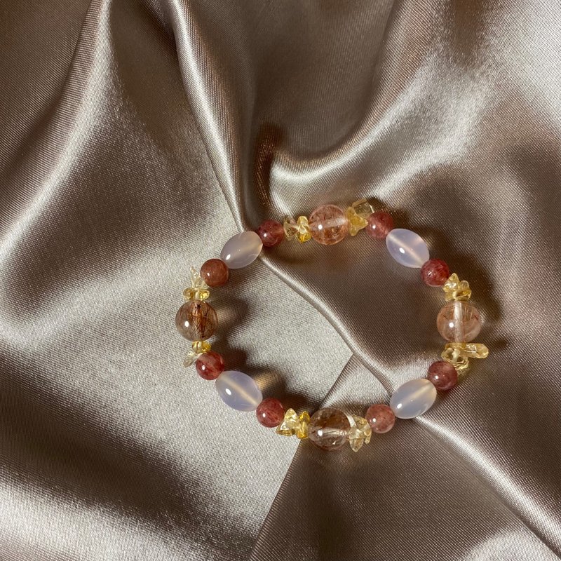 矿石手链_温柔小姊姊草莓晶 - 手链/手环 - 水晶 粉红色