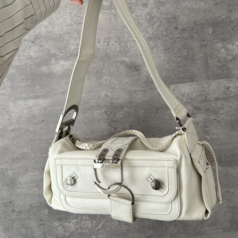 Dior 迪奥 Y2K 白色 Hobo 肩背包 - 侧背包/斜挎包 - 真皮 白色