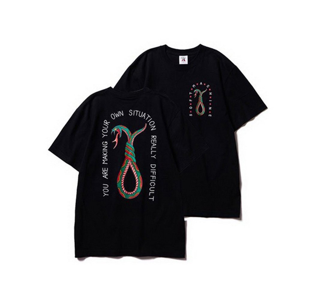 Softmachine By Myself T-Shirt毒蛇刺青短袖上衣 - 男装上衣/T 恤 - 棉 黑色
