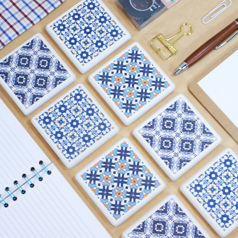 【MBM】复古映像花砖万用方块1组3入 - 墙贴/壁贴 - 其他材质 黄色