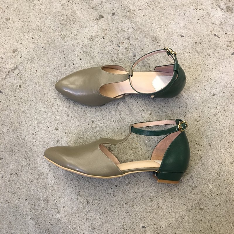 / 经典女孩系列 第3号 / ANNE/红发安妮-双色系列-T字低跟鞋 - 高跟鞋 - 真皮 多色