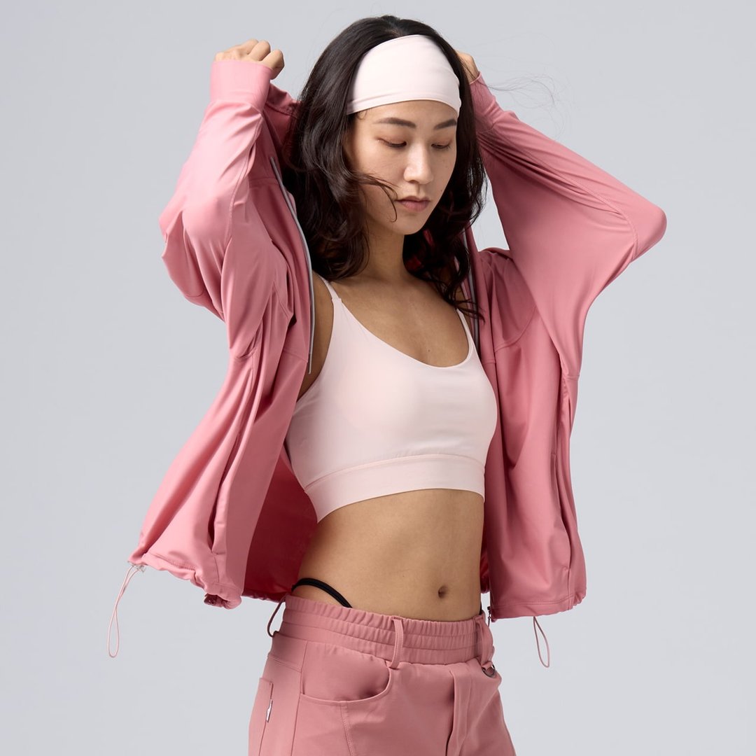 不可退换 /凉感抗UV防晒连帽外套-玫瑰 - 女装休闲/机能外套 - 尼龙 粉红色