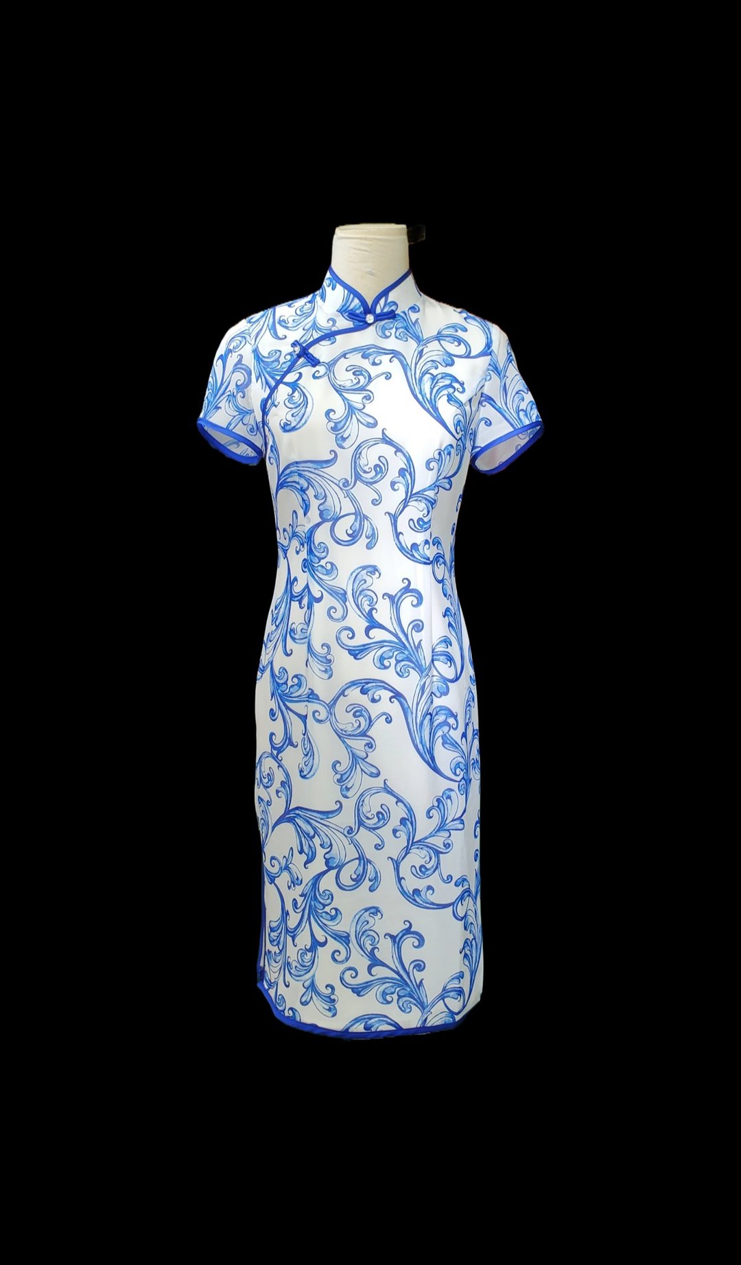 青花瓷短旗袍 VINTAGE 悦裳 港式 复古旗袍 连身裙 - 旗袍 - 棉 多色