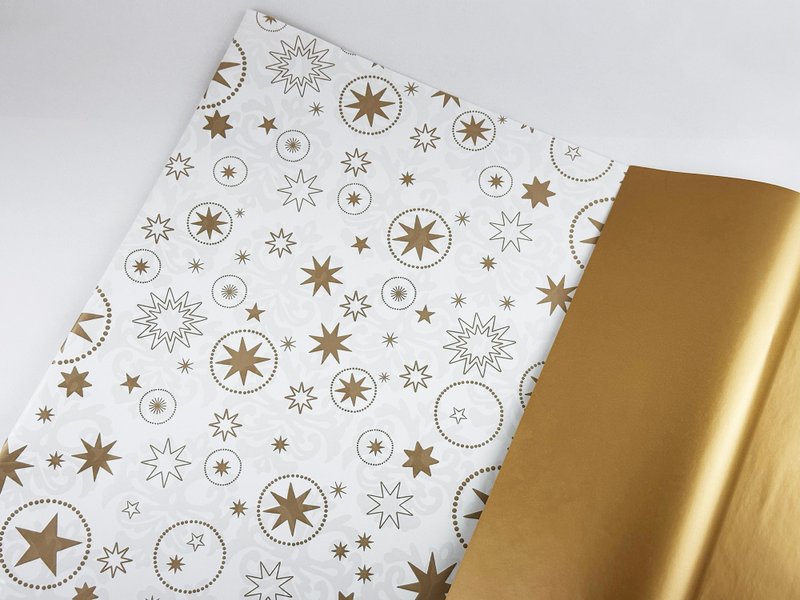 金星宇宙/隐藏花纹 雾金箔 双面/瑞士进口包装纸 100x70cm - 包装材料 - 纸 多色
