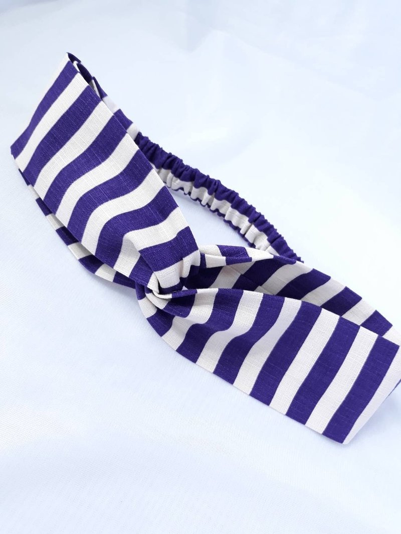 条纹手工发带 - 发饰 - 棉．麻 多色