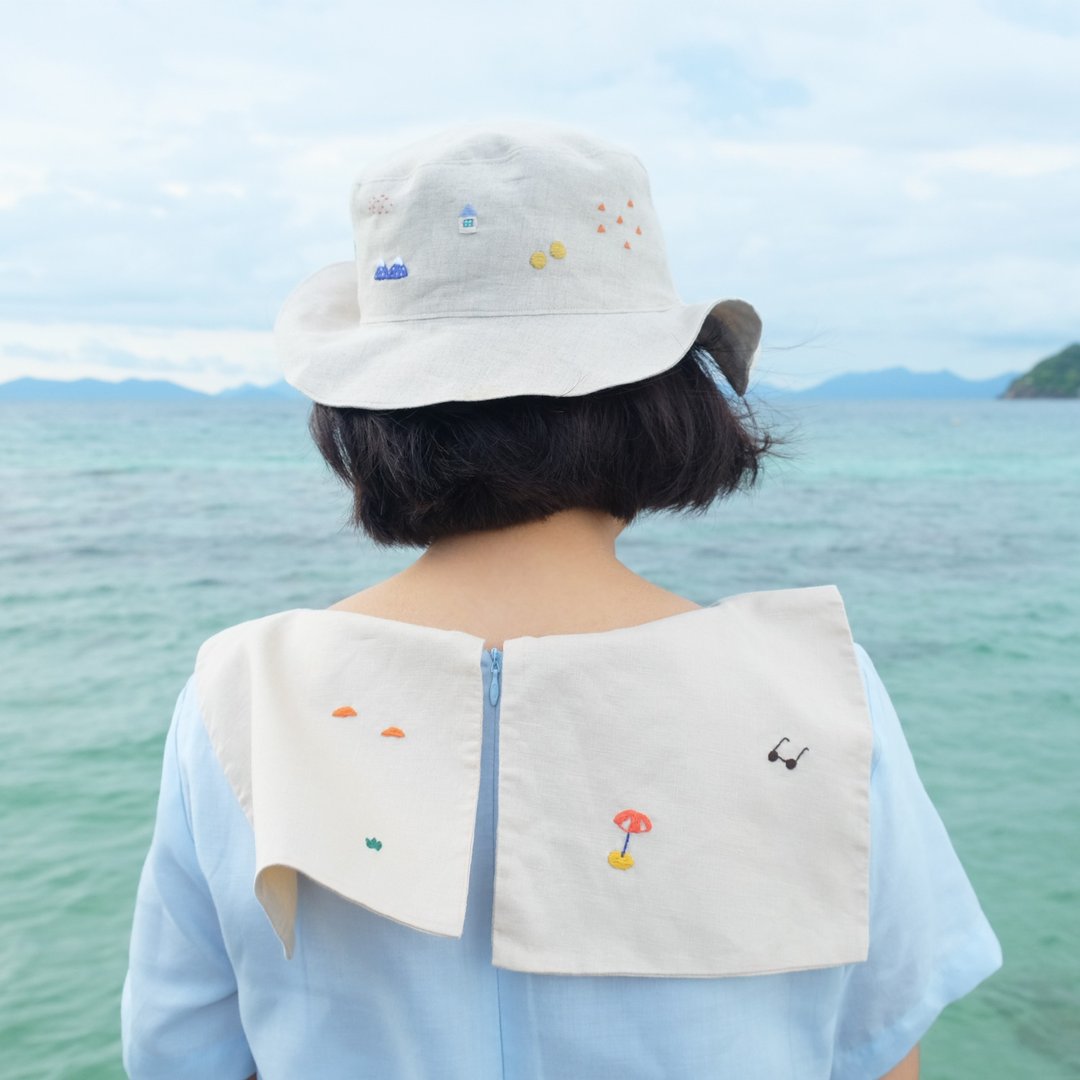 BEACH PLEASE - PLAYSUIT - 洋装/连衣裙 - 棉 蓝色