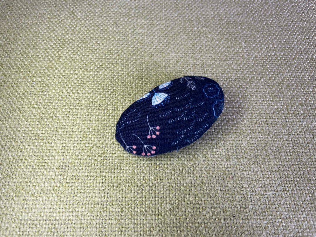 手作浏海夹 - 花 - 发饰 - 其他材质 蓝色
