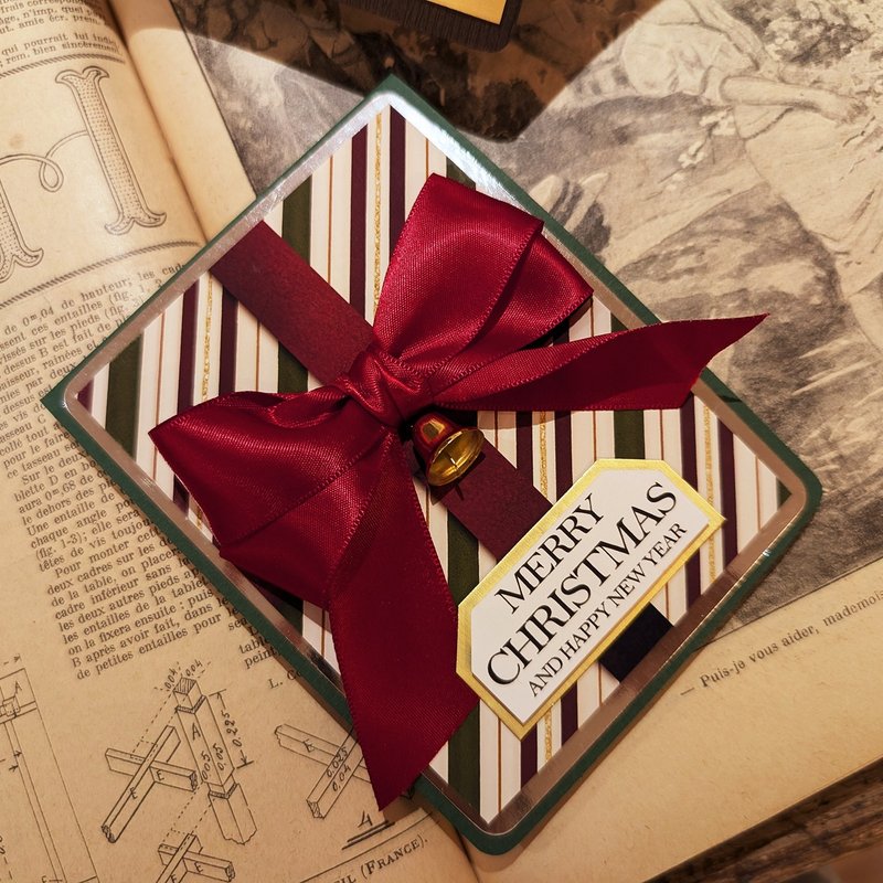 【圣诞手作小卡】立体相片机关/惊喜卡片 - 卡片/明信片 - 纸 绿色