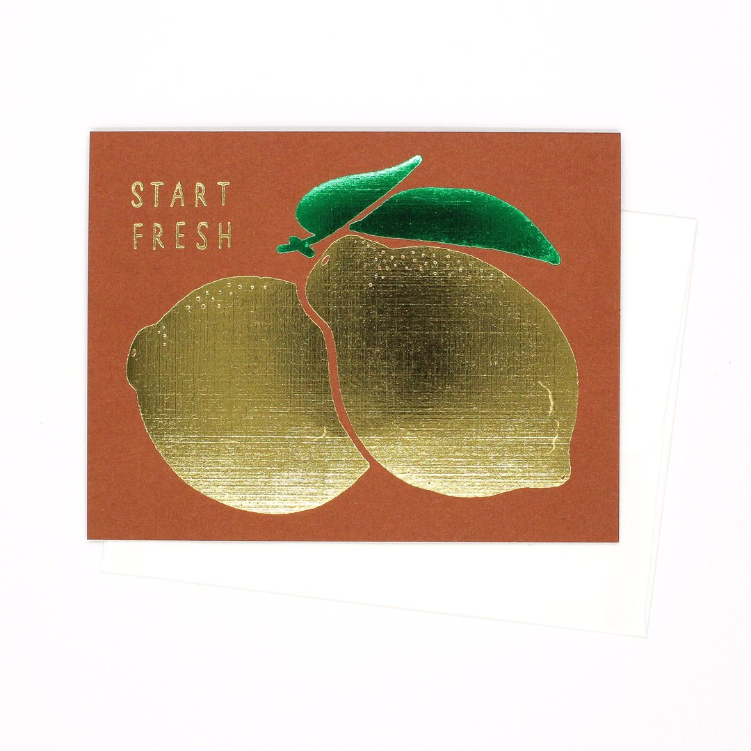 “Start Fresh”问候卡 - 卡片/明信片 - 纸 橘色