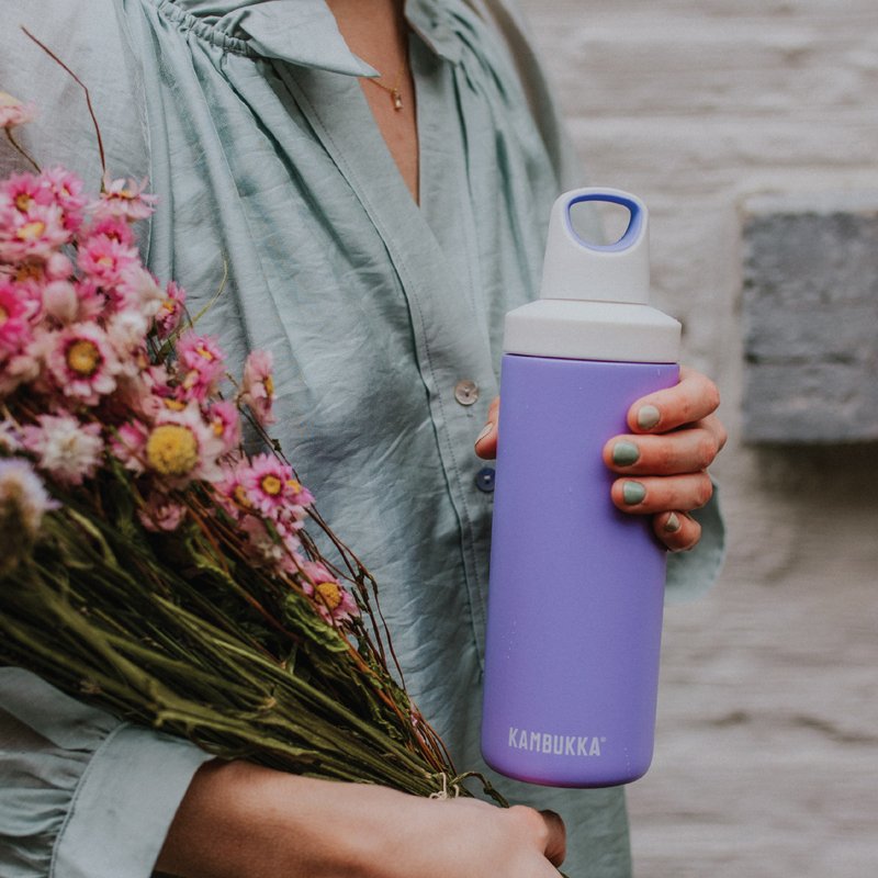 RENO 不锈钢旋盖运动杯 17oz (500ml) - 紫兰花色 - 保温瓶/保温杯 - 不锈钢 紫色