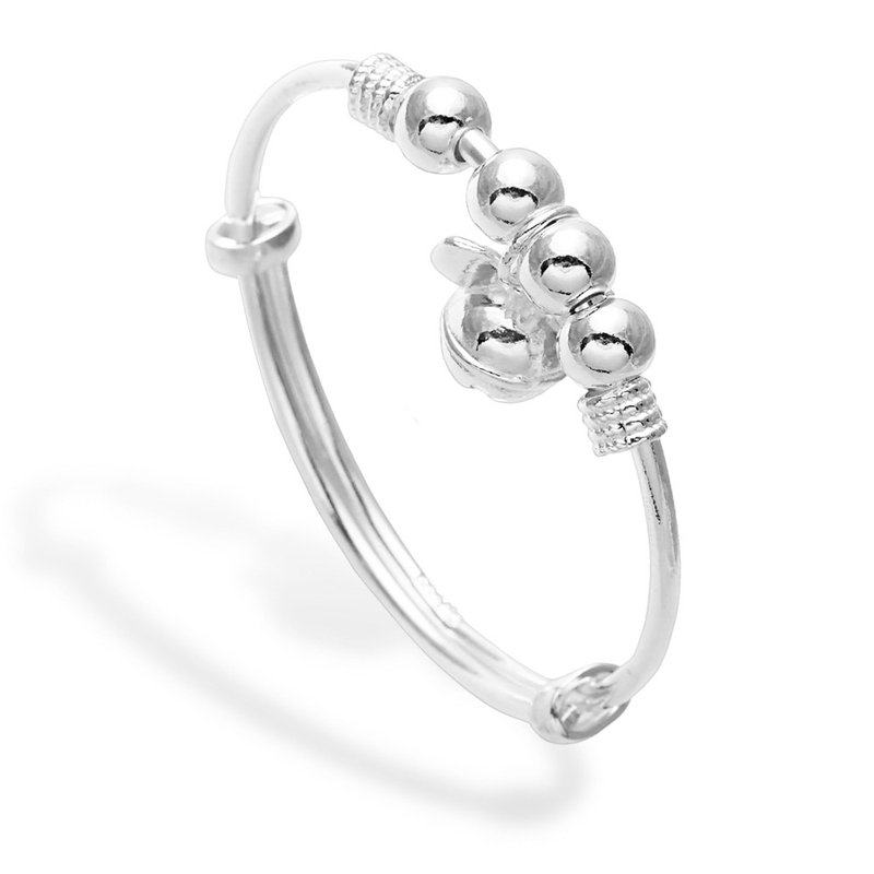 【童乐绘金饰】儿童纯银手镯手环 纯真岁月 (弥月银饰 满月礼) - 满月礼盒 - 纯银 银色