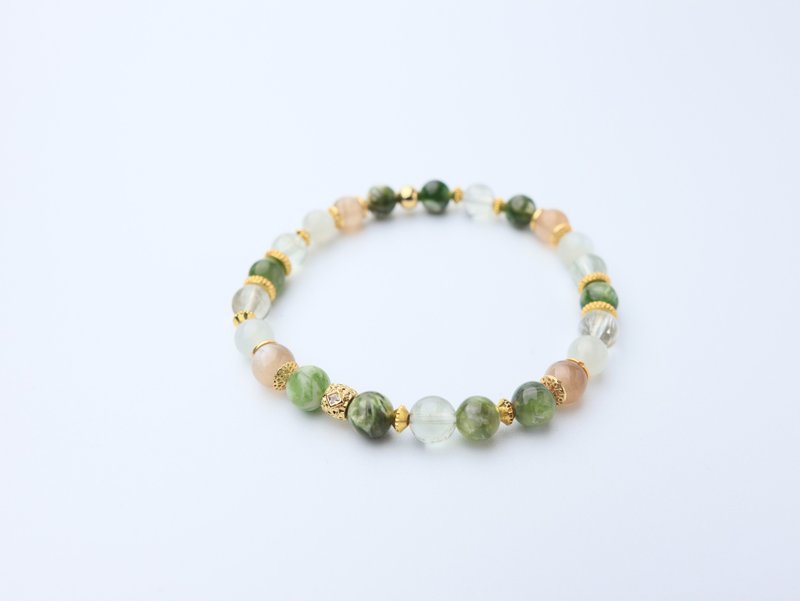 晨雾绿光 绿祖母晶 奶茶月光 白月光 绿水晶 小咪数 水晶手链 - 手链/手环 - 水晶 绿色