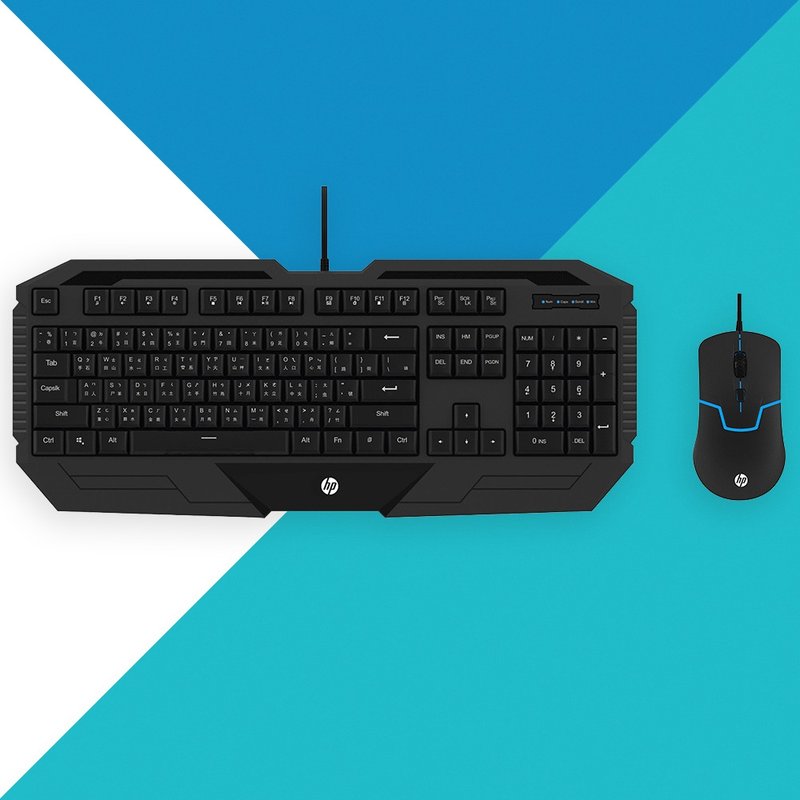 HP 有线电竞键鼠组 GK1000 - 电脑配件 - 塑料 黑色
