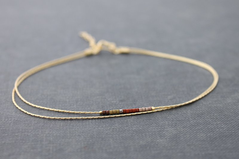 娇小的小金链Miyuki Beads脚链精致首饰 - 脚链/脚环 - 铜/黄铜 金色