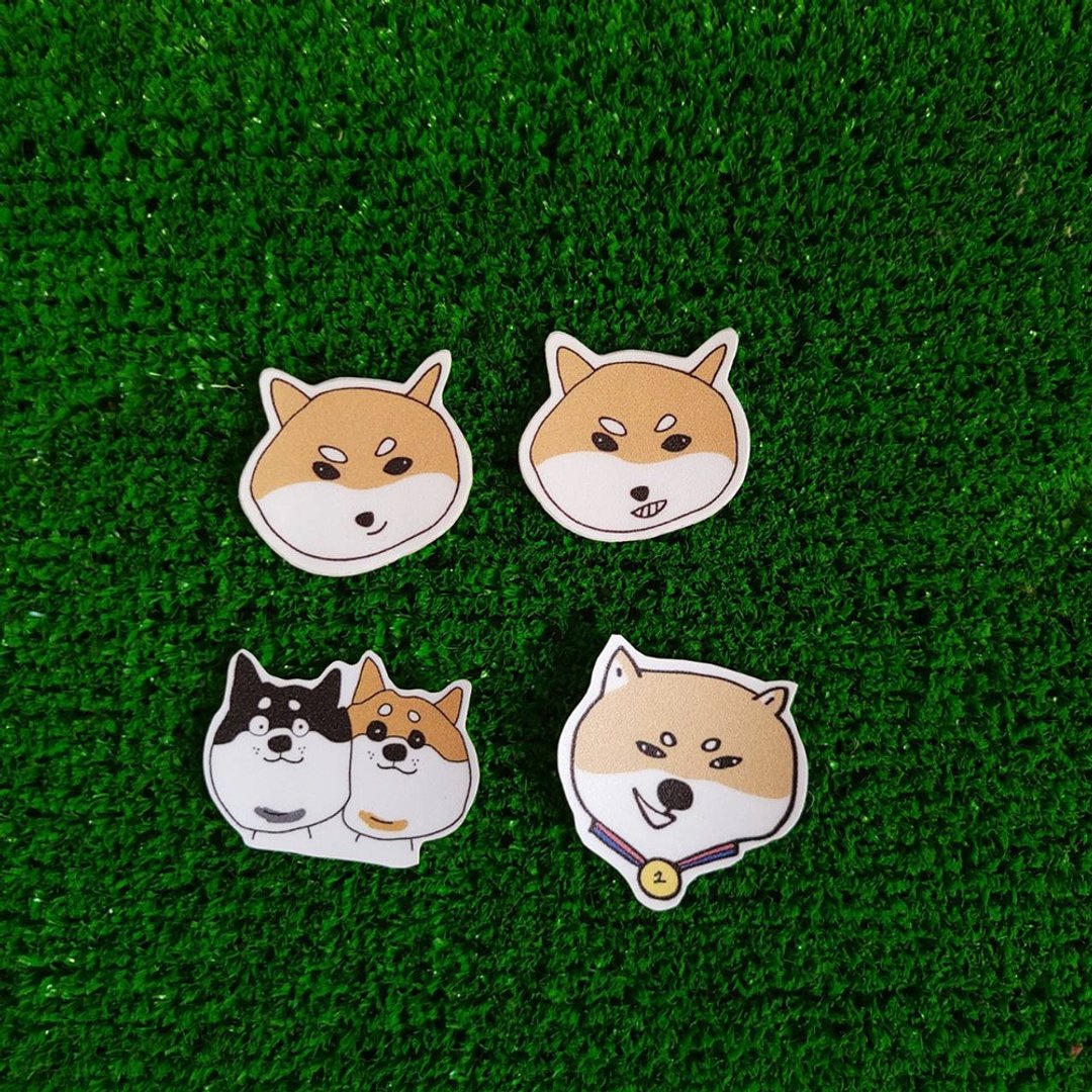 柴犬贴纸 - 贴纸 - 防水材质 卡其色
