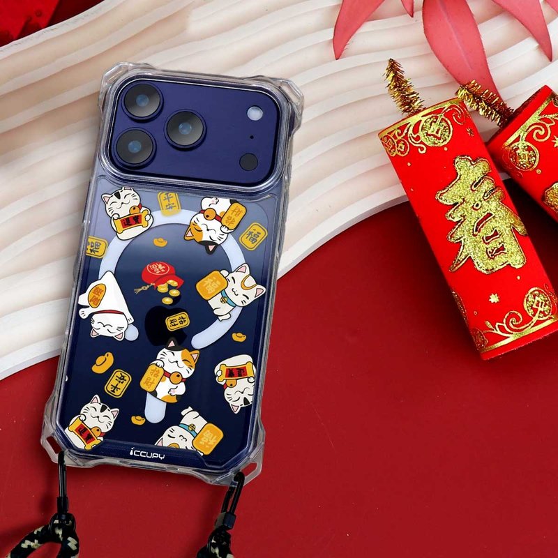 【招财小物】招财猫 防摔手机壳 附挂绳 for iPhone/三星 磁吸壳 - 手机壳/手机套 - 塑料 