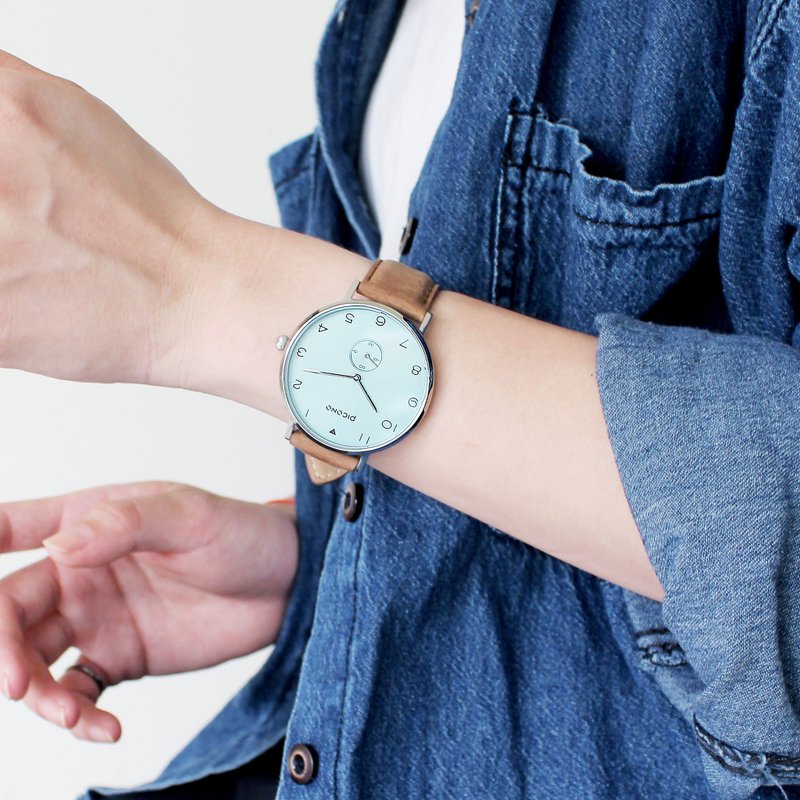 【PICONO】SPY S 系列 真皮表带手表 / YS-7204 - 男表/中性表 - 不锈钢 绿色