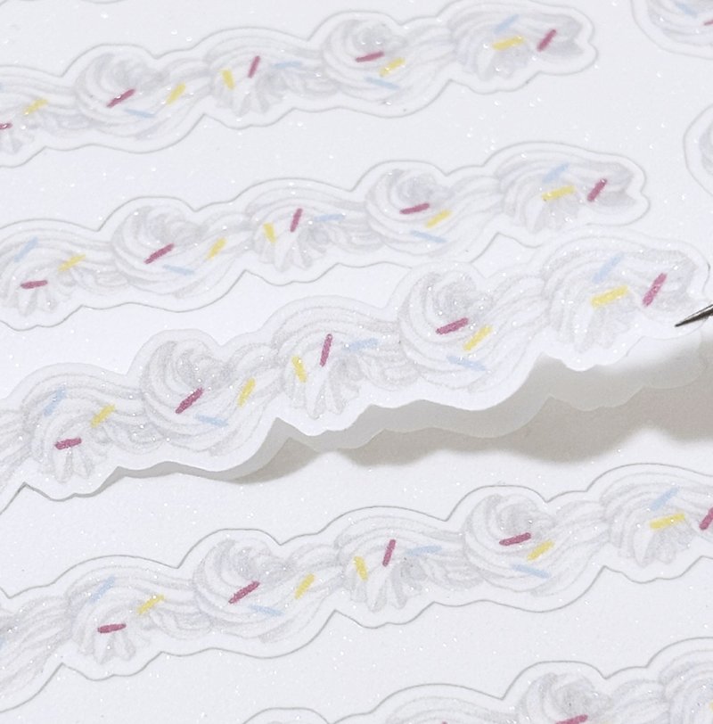 小小奶油条 合成纸闪砂 透明拉丝闪 模切 贴纸卷 5米卷 - 贴纸 - 其他材质 多色
