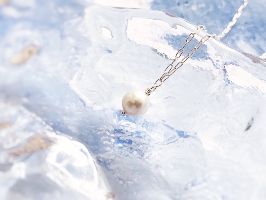::银:: 施华洛世奇水晶珍珠 925银 极细零感锁骨链 - 锁骨链 - 纯银 