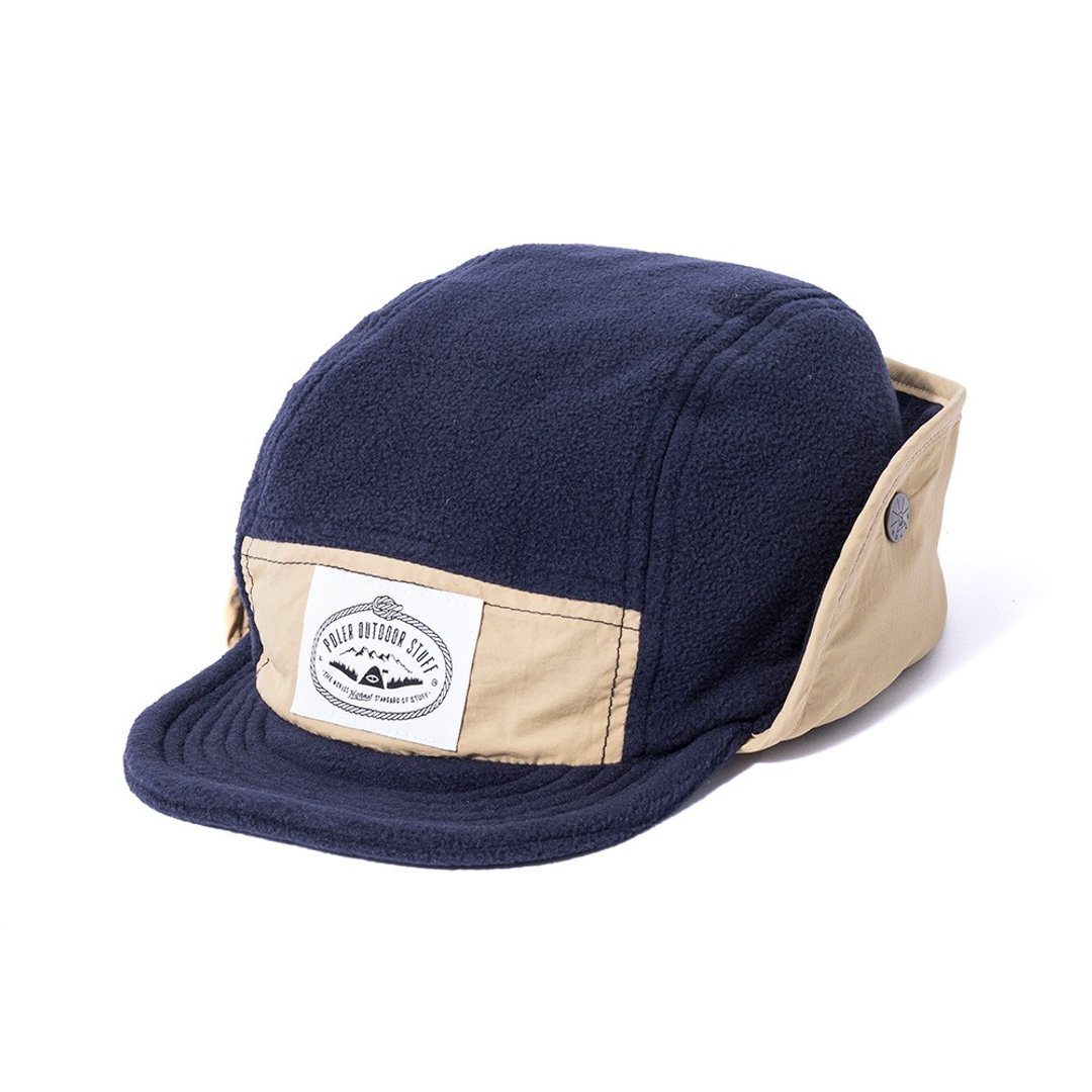 日本限定 POLER LIGHT FLEECE FLAP CAP 轻量刷毛拚色遮耳帽 / 米 - 帽子 - 其他材质 卡其色