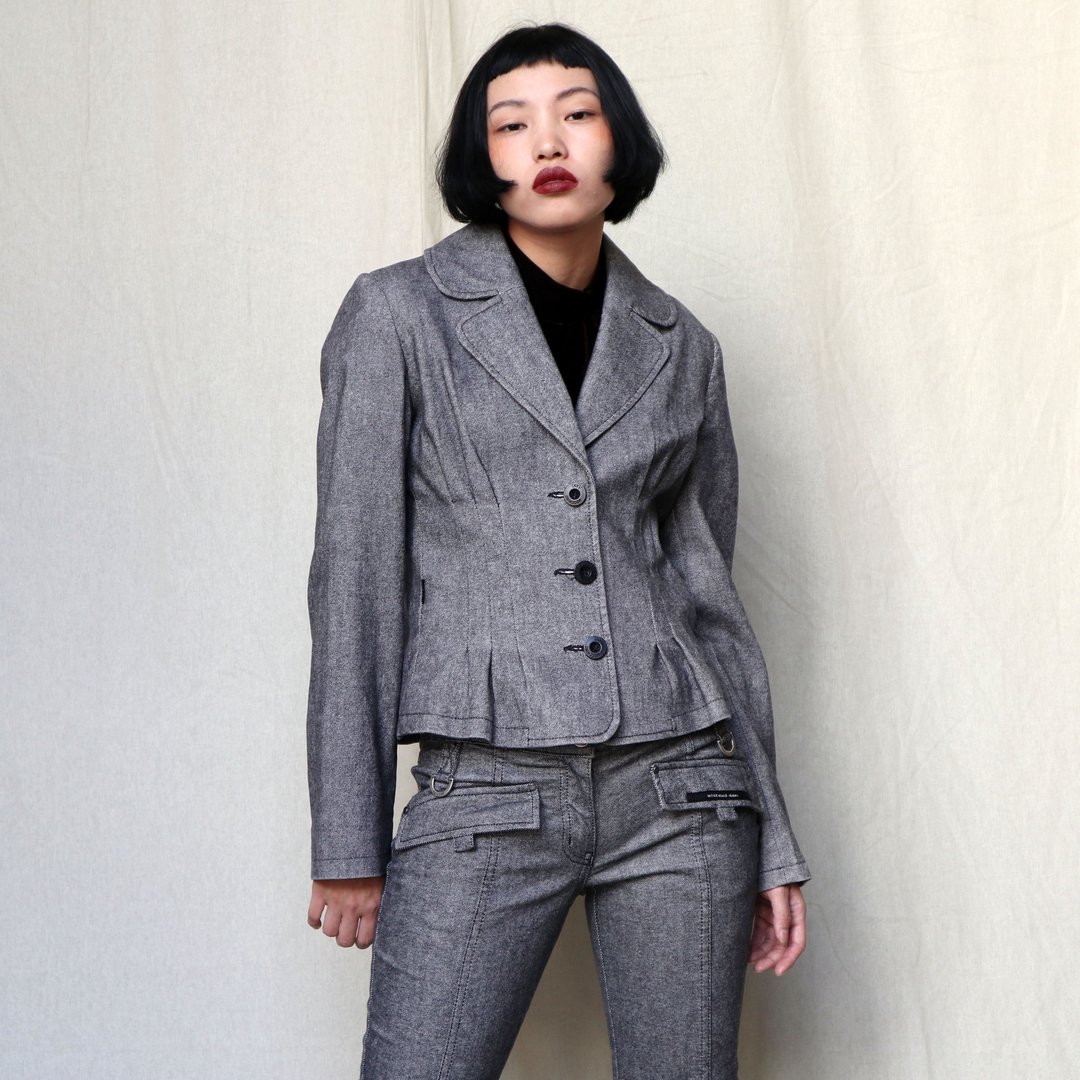 南瓜Vintage。古着 Moschino Jeans 灰色 高级 西装 外套 - 女装休闲/机能外套 - 棉 灰色