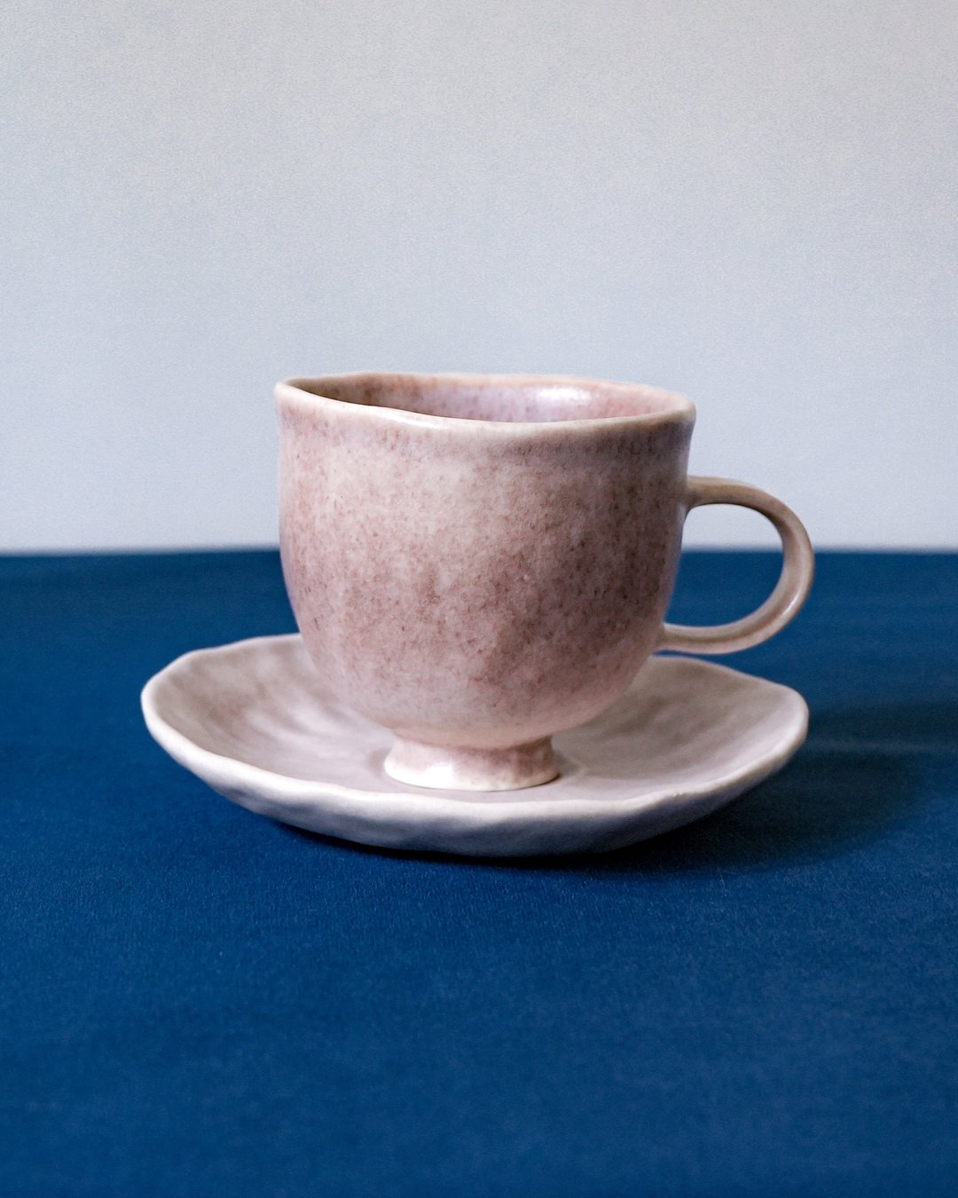 陶瓷 咖啡杯碟 茶杯碟 杯盘组 芋泥紫 Espresso Cup and saucer - 盘子/餐盘/盘架 - 陶 粉红色