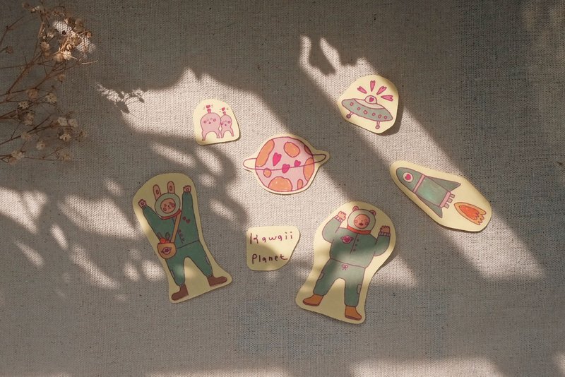 kawaii planet | 防水透明贴纸组 - 贴纸 - 纸 多色