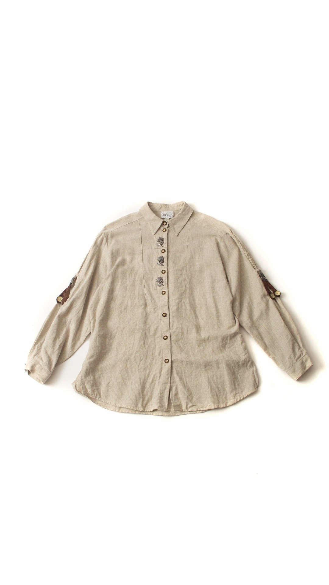 提洛尔衬衫.Tyrolean Shirt.古着【初恋贩卖所】Vintage.A973 - 女装衬衫 - 棉．麻 