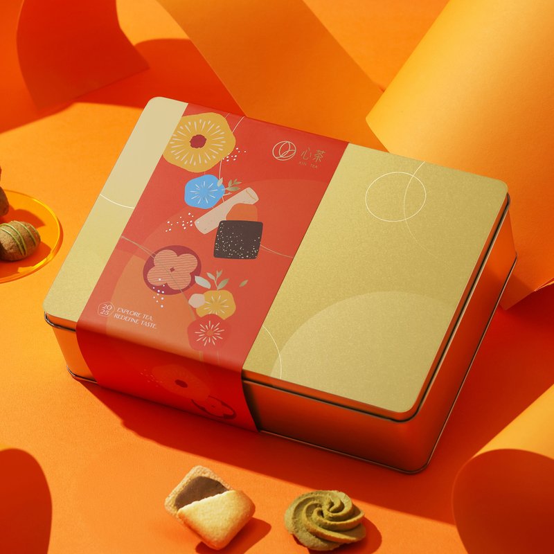 茶点礼盒 | 日式蛋卷X日式茶饼12入(金韵铁盒,附提袋) - 蛋糕/甜点 - 新鲜食材 蓝色