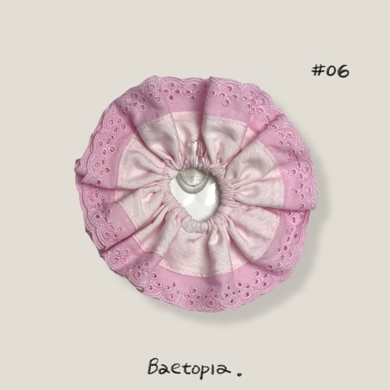 Baetopia | 薄切面款・粉梦时光手作发圈 - 发饰 - 棉．麻 粉红色