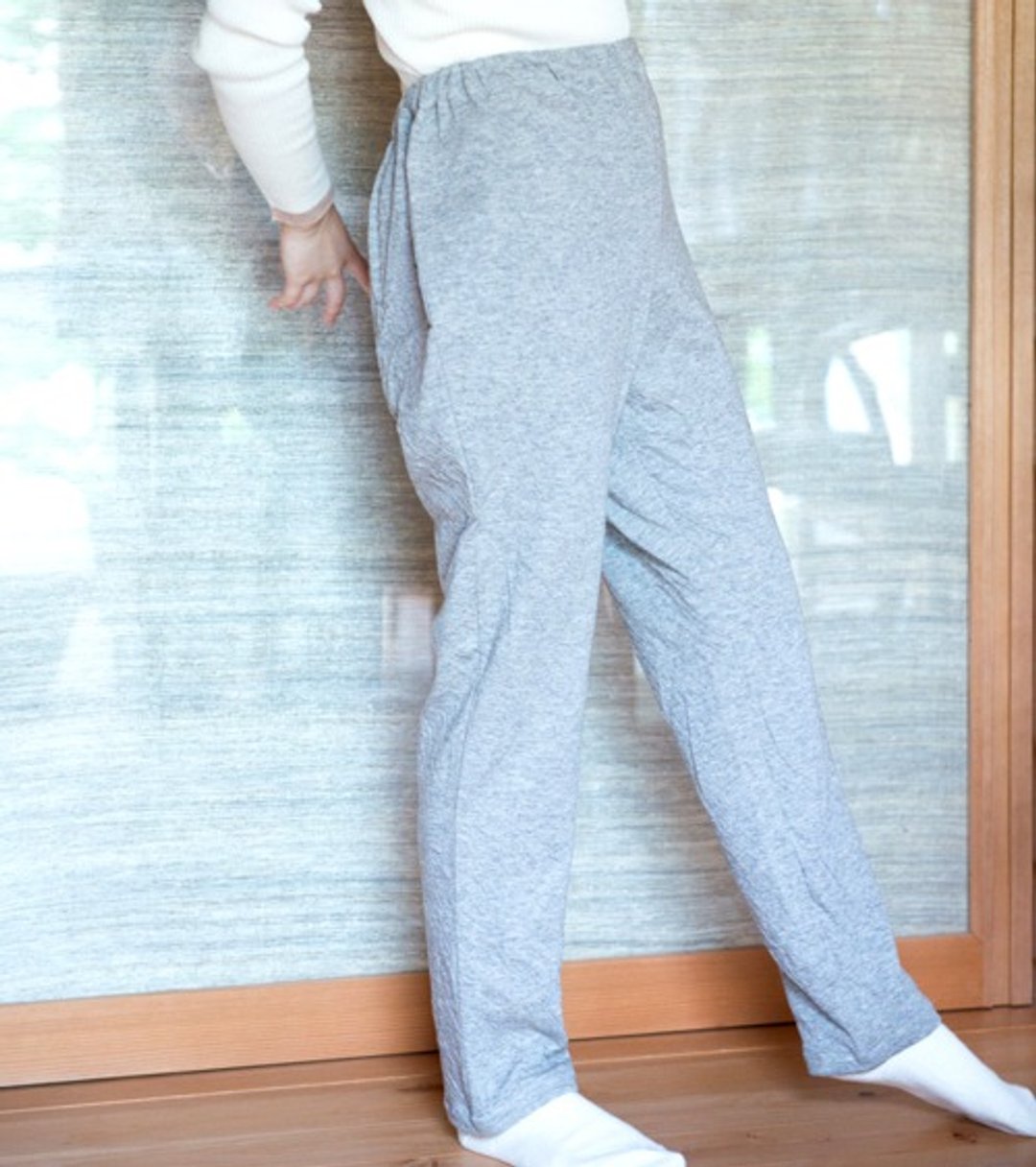 Organic Cotton Yak Blend Air Knit Pants - 女装长裤 - 棉 灰色